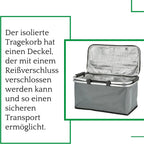  Novaliv 2x Einkaufskorb Faltbar Mit Kühlfunktion 30 Liter GRAU Isolierkorb Mit Gepolsterten Tragegriffen Und Reißverschluss Am Deckel Tragekorb