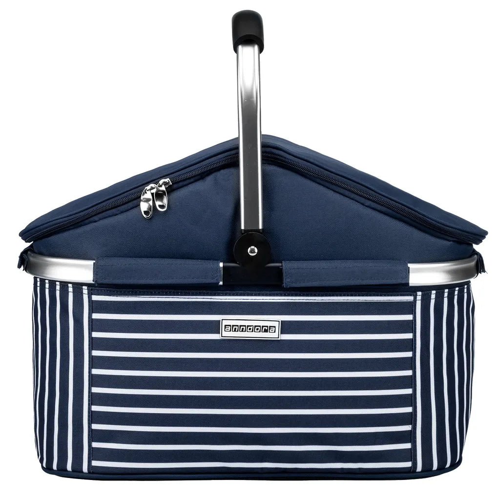  Kühlkorb Isolier Einkaufskorb Navy AHOI + 3 Kühlakkus - Blau Navy