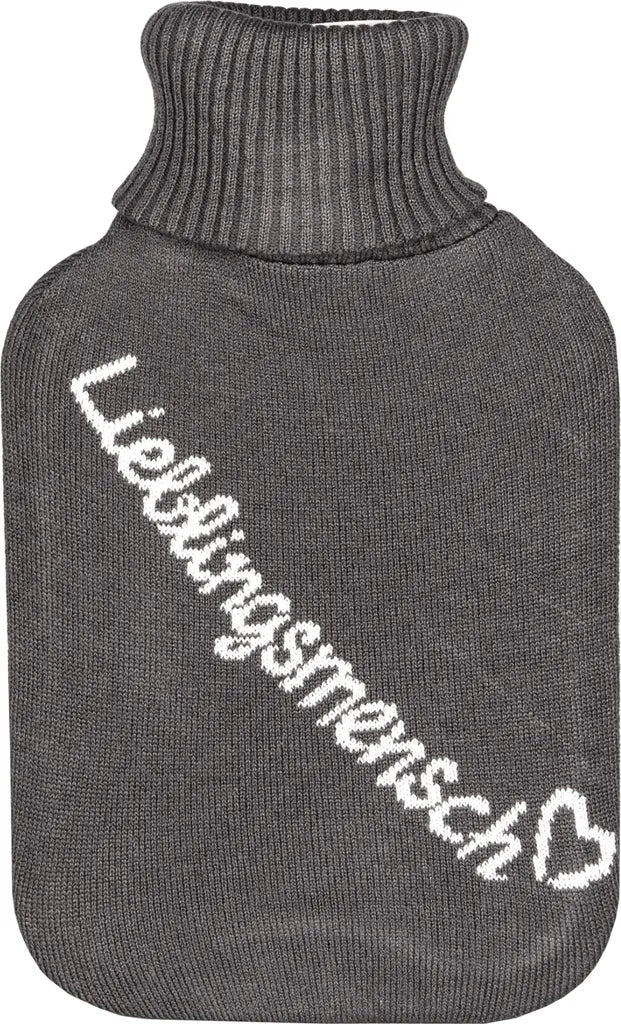 Out Of The Blue Wärmflasche Lieblingsmensch Strickbezug 2 Liter Bettflasche Wärmekissen