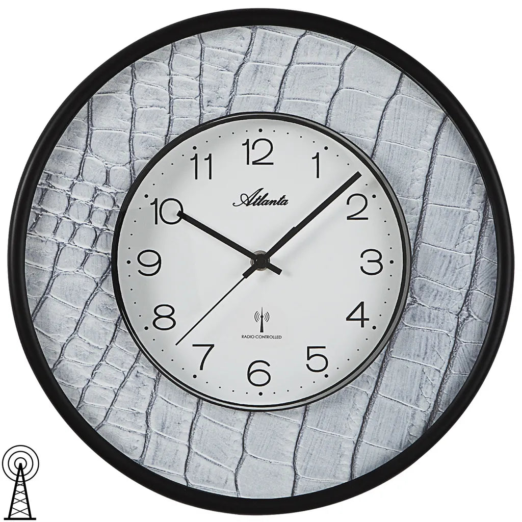  Atlanta 4540/4 Wanduhr Funk Funkwanduhr Analog Hell-grau Rund
