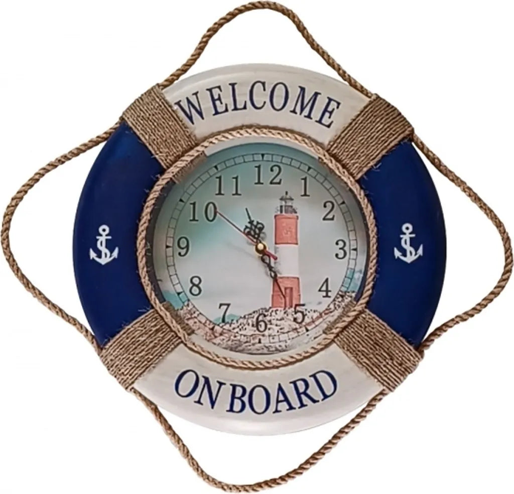  Wanduhr Als Rettungsring In Leuchtturmoptik