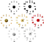  3D Spiegel Wanduhr DIY Große Frameless Sticker Silent Wanduhr (Schwarz)