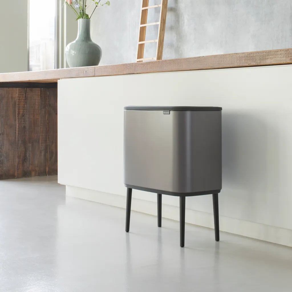  Brabantia Mülleimer Bo Touch Bin Platinum, 11 + 23 L