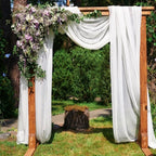  Chiffon-Vorhang Hochzeitsbogen Drapieren Stoff, Umweltfreundliche Zarte Textur Schön Hochzeitsdekorationen Im Freien （1 Panels，Weiß）