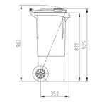  Sulo 1048348 Müllgroßbehälter Grau 60l MGB 60l Grau, Kunststoff