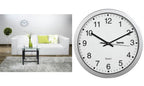  Hama Wanduhr CWA100 00186411 30cm Rund Analog Silber +Batterien