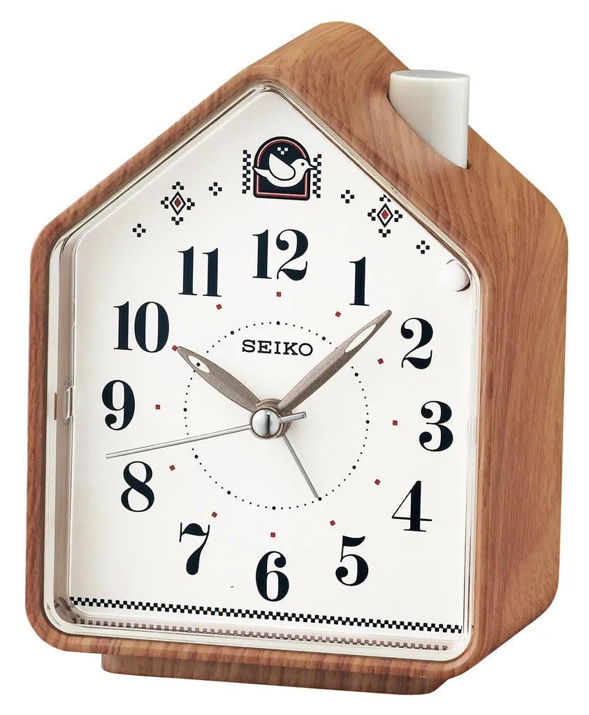  SEIKO Wecker Analog Braun Vogelhaus - QHP002M