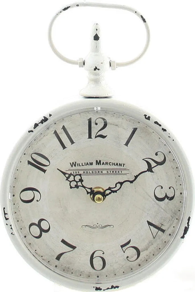  Wanduhr William Marchant In Antik Weiß - Vintage Uhr