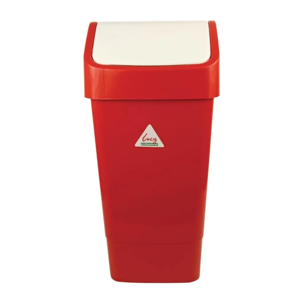  SYR Abfalleimer Mit Schwingdeckel Rot 50L