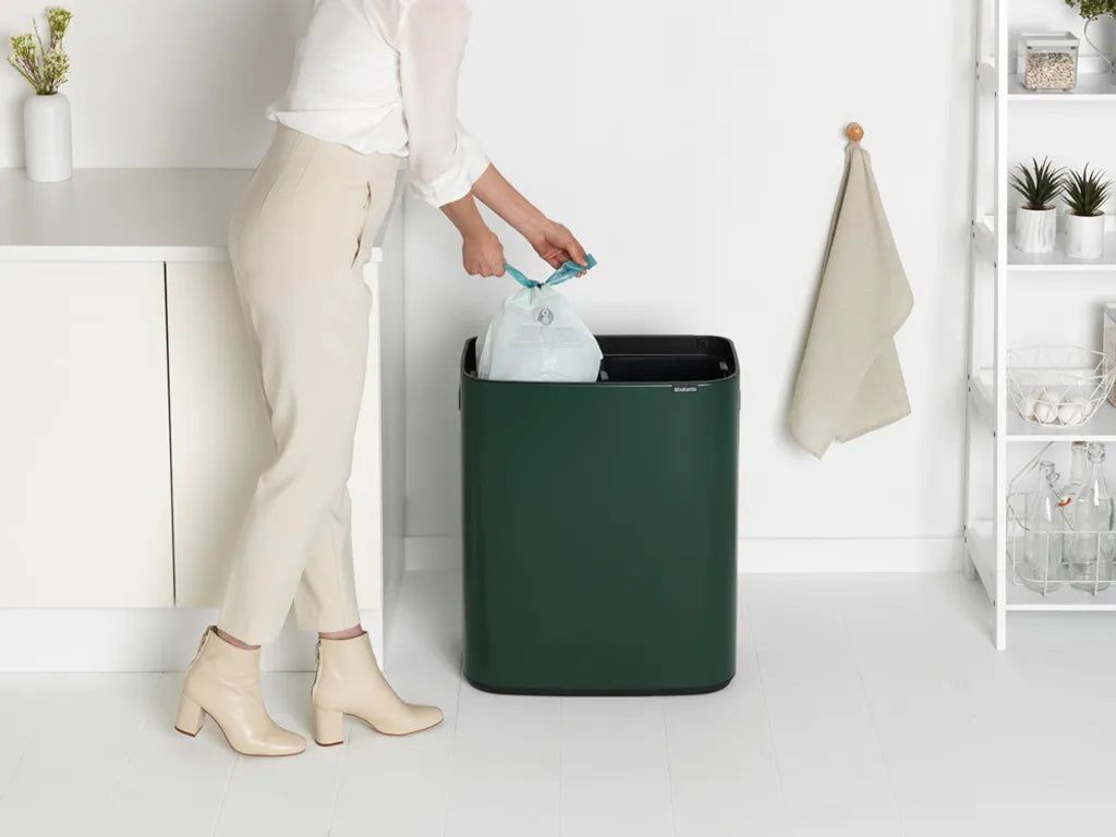  MÜLLTRENNER 2 X 30 L Müllsortierer Abfalleimer Müllsammler Dunkelgrün BRABANTIA
