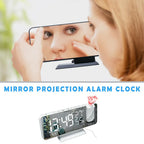  1x NEUER Digitaler LED-Projektionswecker ， (Weiß: Weiße Wörter) Mit FM-Radio-Snooze