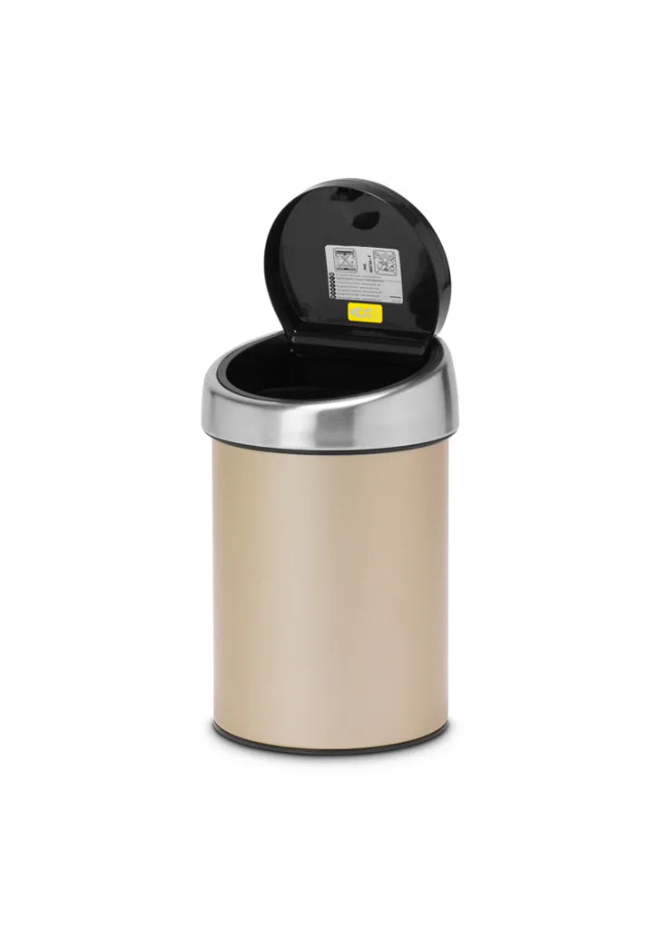  Abfalleimer Bad Kosmetikeimer Abfallsammler Abfallkorb Dunkelbeige 3 L BRABANTIA