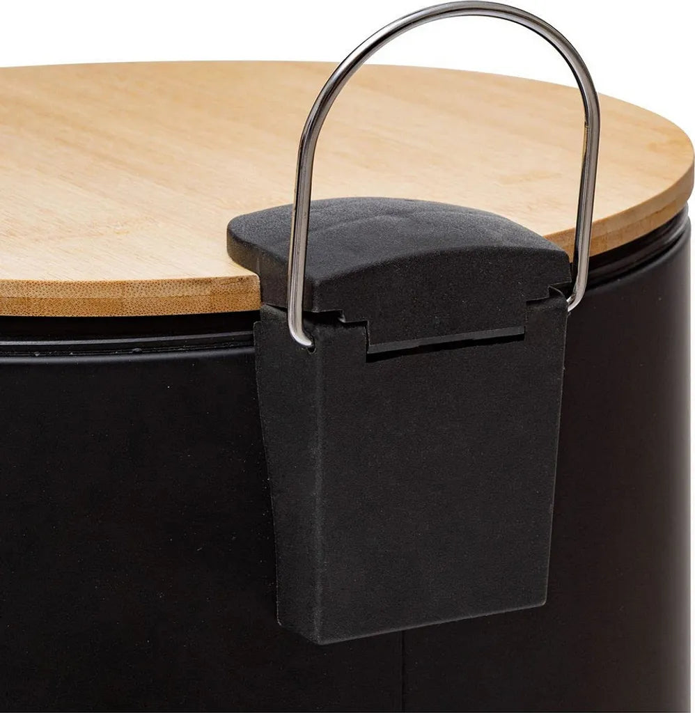  Mülleimer Schwarz, 30 L, Metall