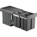  WESCO ProfilineQuartett 40 DT Einbau-Abfallsammler, 4 X 10L, Anthrazit