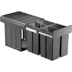  WESCO ProfilineQuartett 40 DT Einbau-Abfallsammler, 4 X 10L, Anthrazit