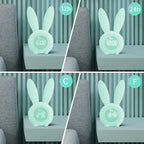 Bunny Lichtwecker Für Kinder, Hase, Süßer Hase, Wecker, Wecklicht, Kreative Lampe, Stilles Nachtlicht, Schlummerfunktion, 6 Laute Geräusche, Zeitgesteuertes Nachtlicht (grün)