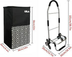 LBLA Einkaufstrolley 48L Klappbar Mit Treppensteiger/Treppenklettern, Mehrzweckwagen Multifunktional, Einkaufswagen Mit Edelstahlrahmen, Wasserdichte Segeltuchtasche Mit Kühlfach