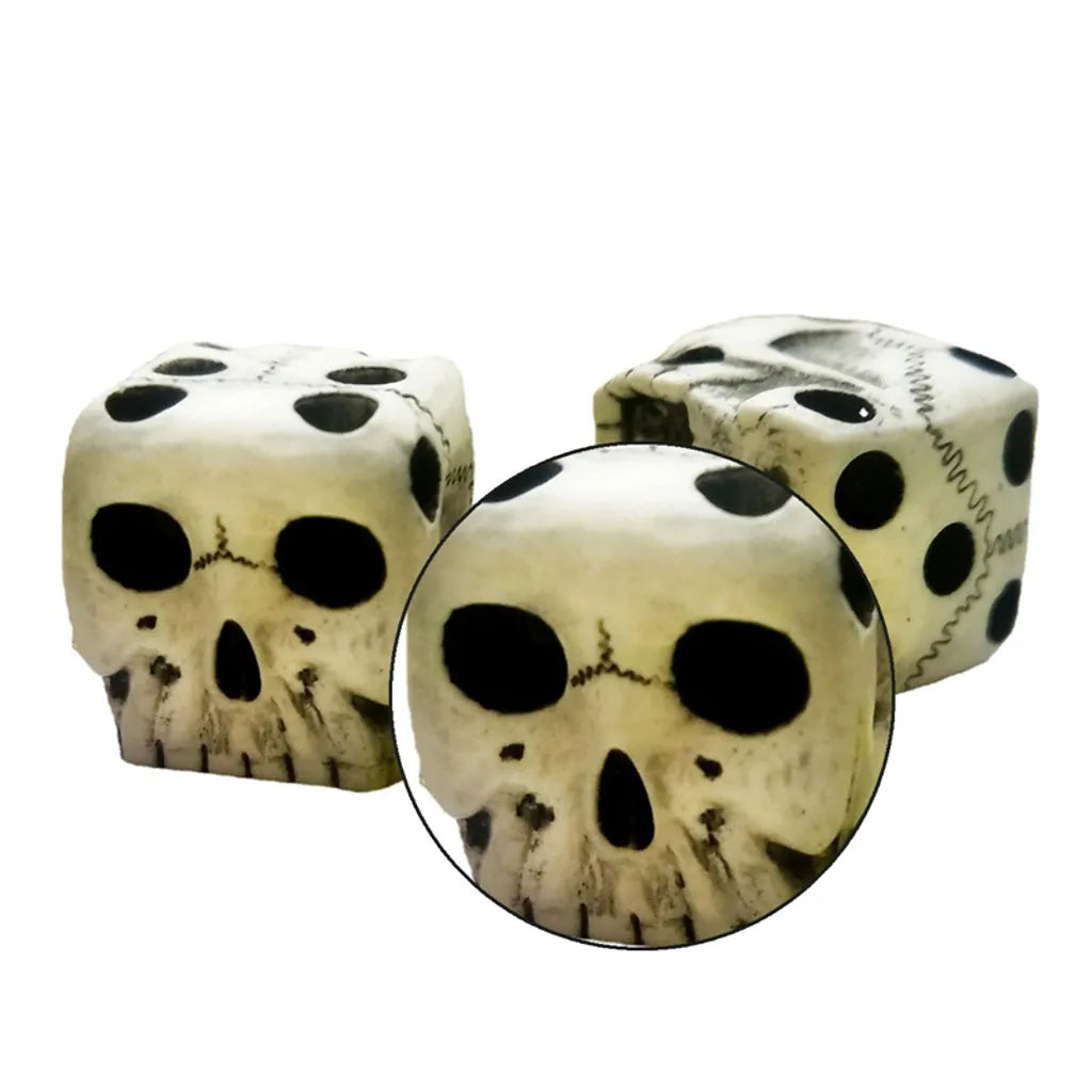  5x Skelett Würfel Gruselige Dekorative Verzierung 6-seitig Harz Gotische Skelettwürfel, Für Halloween Partydekoration