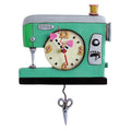 Enesco Wanduhr Pendeluhr Nähmaschine Grün Michelle Allen Design
