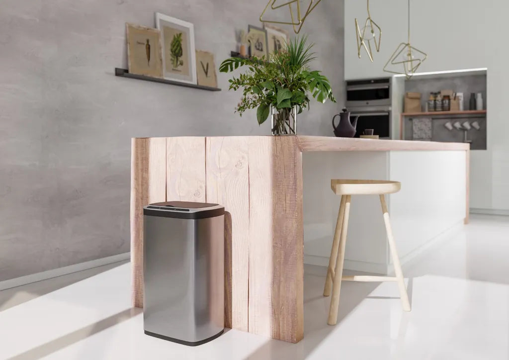  DALLBY Sensor Mülleimer - 50L - Edelstahl - Abfalleimer Mit Sensor