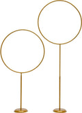  2 Stück 60cm Ballonständer Set 45-90cm Höhenverstellbar Metall Ballonhalter Säulenbogen Hochzeitsfeier Blumen Rahmen (gold) Für Party Hintergrund Dekoration