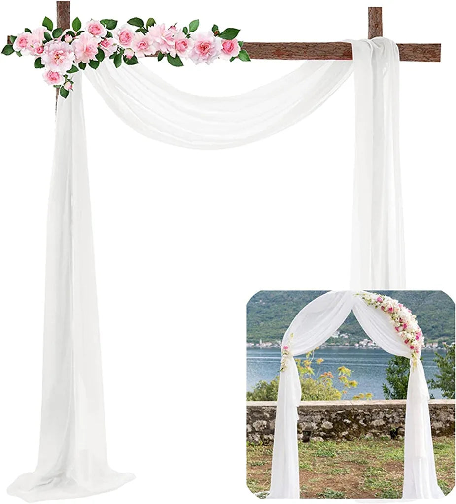  Querbehang Weiß Tüll Foto Hintergrund Hochzeit Vorhang Deko Weiss Hochzeitsbogen Gardinen Freihanddeko Dekoration Für Fotografie Party Hochzeit Geburtstag Taufe 70x600 Cm