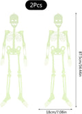  Halloween Hängende Leuchtende Skelett-Dekorationen, Ganzkörper-Glow-in-the-Dark-Skelett Für Halloween-Party-Dekorationen Im Freien, Hof, Garten, Hängende Ornamente, Requisiten