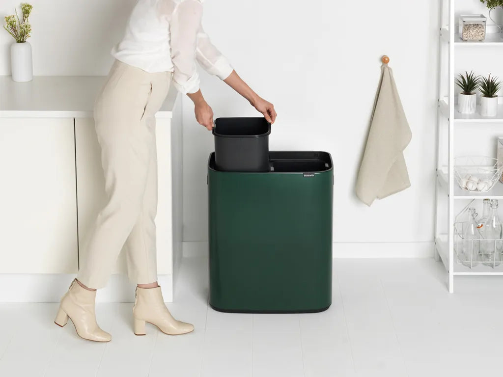  MÜLLTRENNER 2 X 30 L Müllsortierer Abfalleimer Müllsammler Dunkelgrün BRABANTIA