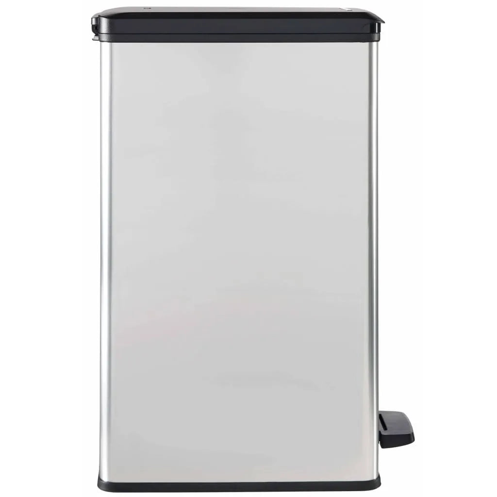  CURVER_DECO SLIM BIN Abfalleimer 40L Mit Fußpedal Silber Metallic_240640