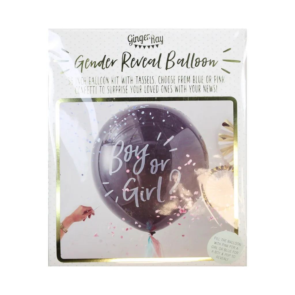 Ginger Ray XXL Luftballon Boy Or Girl. Inkl. Konfetti Babyparty Rosa Hellblau