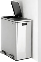  SONGMICS Mülleimer 60L Mit Müllbeutel Treteimer 2 X 30L Edelstahl Abfalleimer Mit Inneneimer Fingerabdruckfrei Mit Handgriffen Trennsysteme LTB60NL