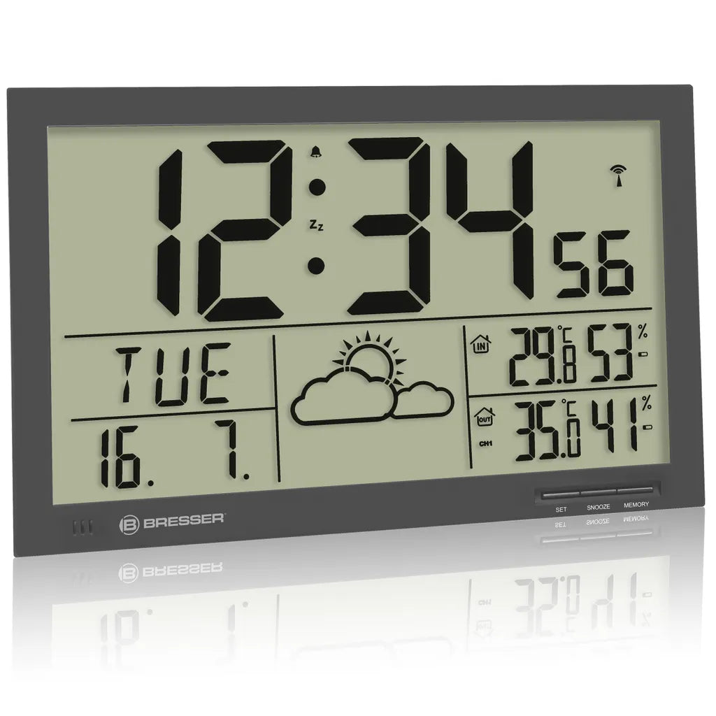  Bresser Wetterstation MyTime Jumbo 37 Cm Grau 2-teilig