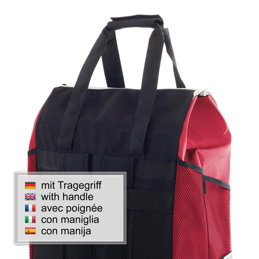  Andersen Shopper Alu Star Höhenverstellbar Mit Rad Ø 20cm Und 62 Liter Tasche Hydro 2.0 Rot Mit Kühlfach