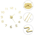  VidaXL 3D-Wanduhr Modernes Design 100 Cm XXL Golden