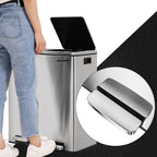  SONGMICS Mülleimer 60L Mit Müllbeutel Treteimer 2 X 30L Edelstahl Abfalleimer Mit Inneneimer Fingerabdruckfrei Mit Handgriffen Trennsysteme LTB60NL