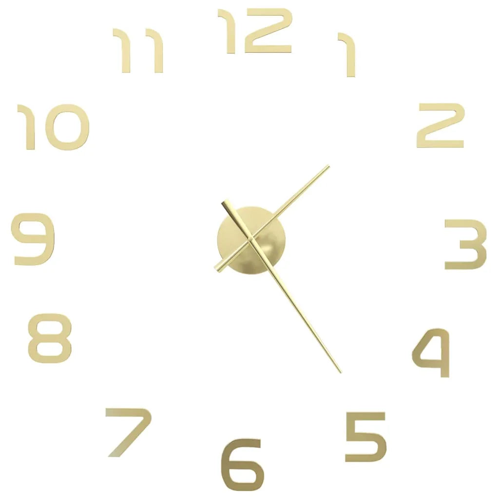  VidaXL 3D-Wanduhr Modernes Design 100 Cm XXL Golden