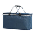  Großer Korb Faltbare Einkaufshilfe Picknickkorb Faltbare Einkaufstasche Einkaufskorb Mit Aluminiumgriff,Navy Blau