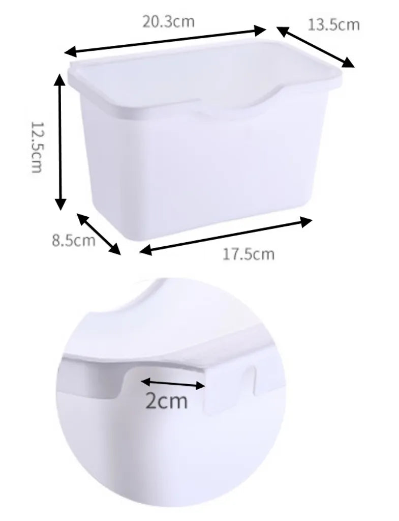  Hänge Eimer Für Die Schranktür [20,3x13,5x12,5cm] Mülleimer Hängend | Abfalleimer FürMüll | Abfallsammler Für Die Küche | Abfall Korb Zum Einhängen | Auch Für Auto, Wohnmobil, LKW Geeignet [grau]