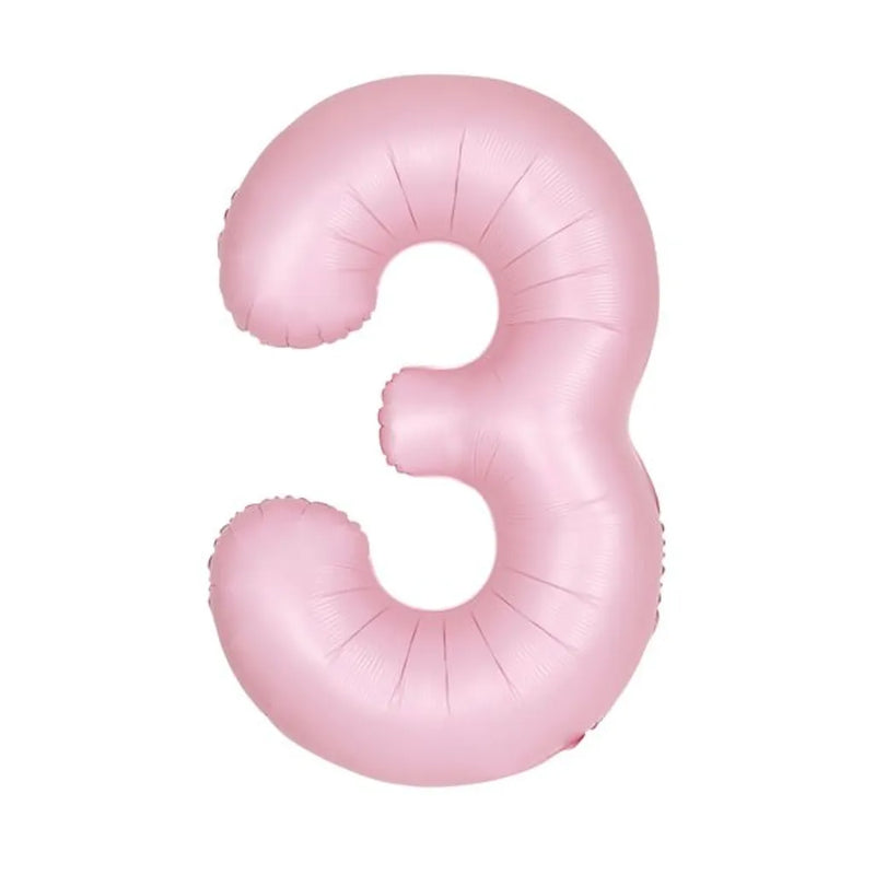 Unique XL Folienballon Rosa Matt Zahl 3
