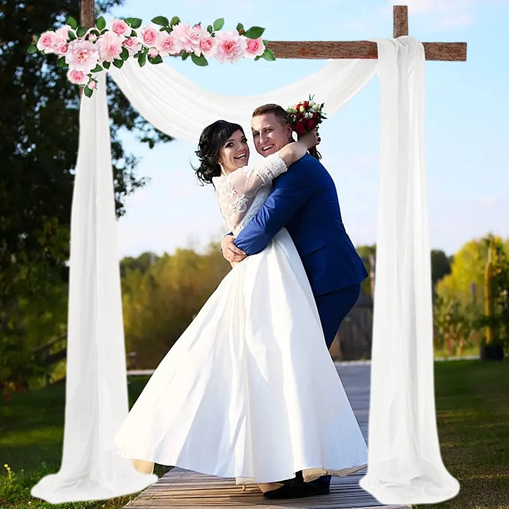  Querbehang Weiß Tüll Foto Hintergrund Hochzeit Vorhang Deko Weiss Hochzeitsbogen Gardinen Freihanddeko Dekoration Für Fotografie Party Hochzeit Geburtstag Taufe 70x600 Cm
