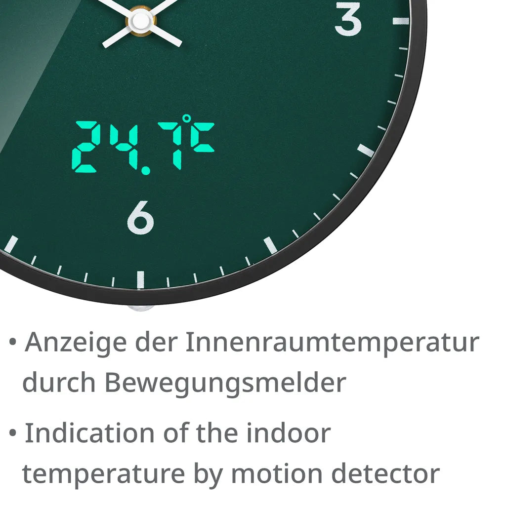  BRESSER MyTime LEDsec Wanduhr 24 Cm Mit Temperaturanzeige Farbe: Petrol