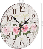  VidaXL Vintage Wanduhr Blumen 30 Cm