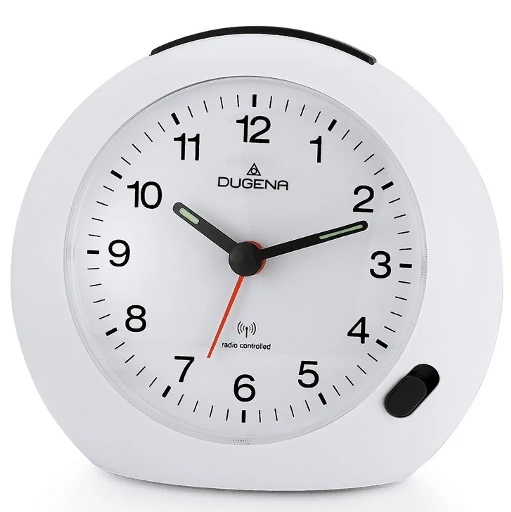  DUGENA 4460382 Wecker Funkwecker Licht Alarm Weiss Leise Sekunde