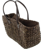  Maisstroh-Tasche, Mokka, T43 X B20 X H24 Cm, GH44 Cm, Einkaufstasche,Tragetasche