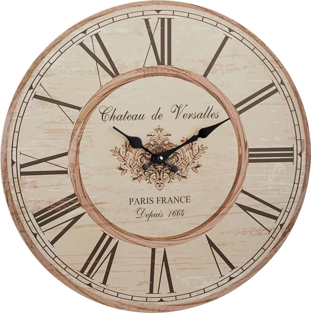  XL Wanduhr Nostalgie, Holz, Ø45cm (hell)