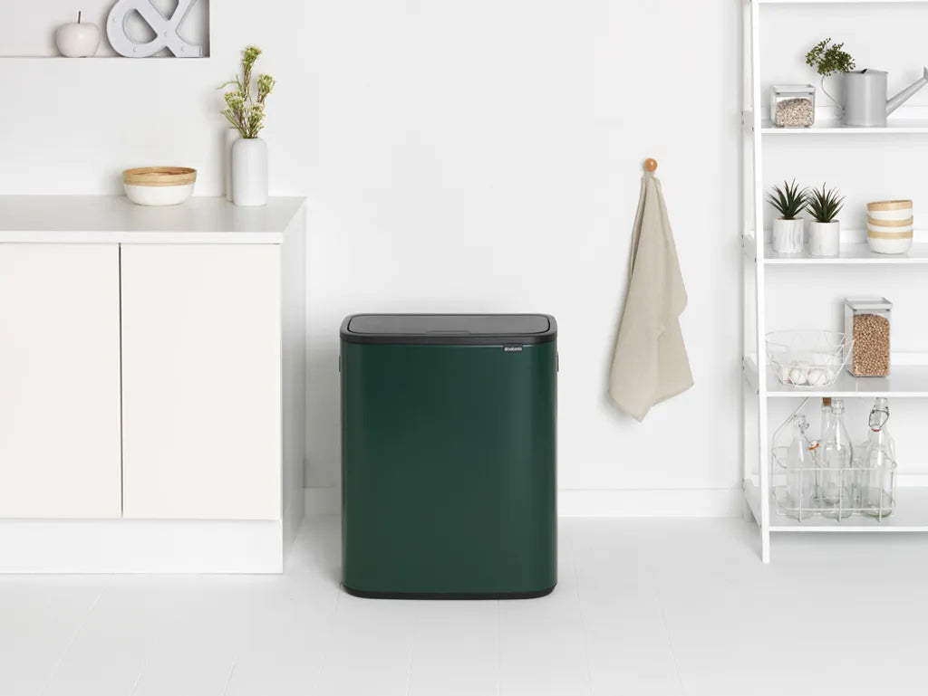  MÜLLTRENNER 2 X 30 L Müllsortierer Abfalleimer Müllsammler Dunkelgrün BRABANTIA
