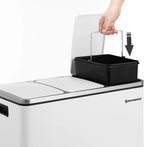  SONGMICS Mülleimer 54L Treteimer Mit 3 Fächern 3 X 18L Abfalleimer Softclose Mülltrennsystem Mit Fußpedalen Weiß LTB54WT