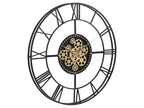  Wanduhr - D. 80 Cm - Metall - Goldfarben & Schwarz - KARIAL
