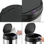  Sensor-Mülleimer 47L Abfalleimer Mit Sensorautomatik Kücheneimer Mit Sensor Edelstahl Silber