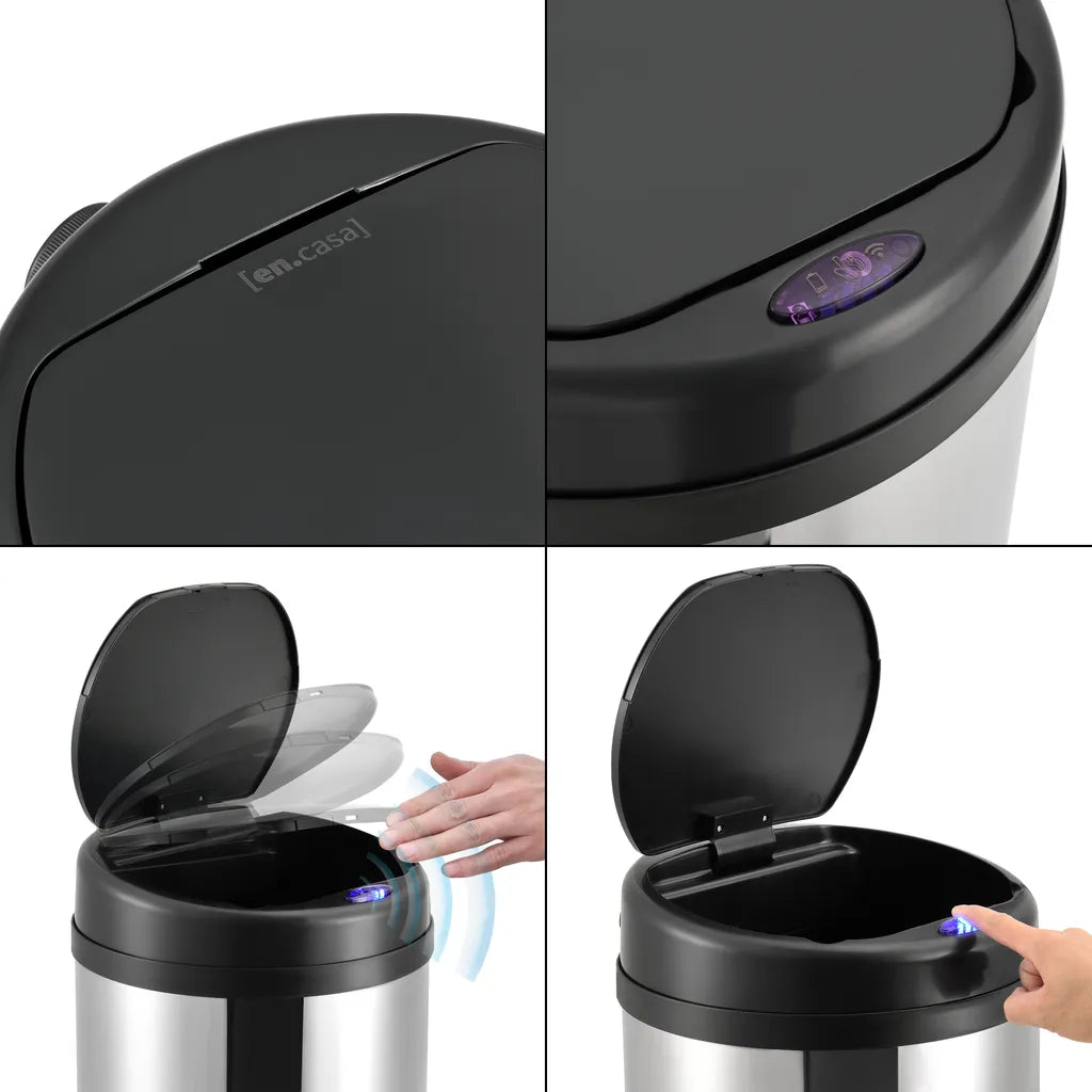  Sensor-Mülleimer 47L Abfalleimer Mit Sensorautomatik Kücheneimer Mit Sensor Edelstahl Silber